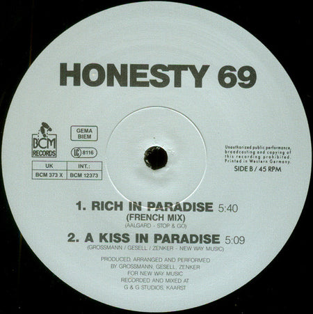 Honesty 69 : Rich In Paradise (12")