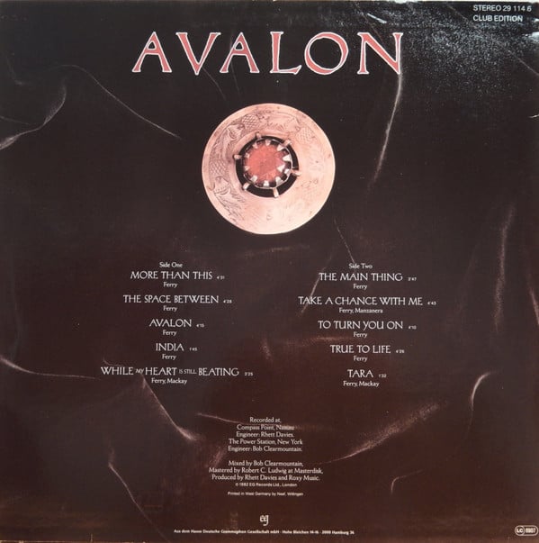 Roxy Music : Avalon (LP, Album, Club)