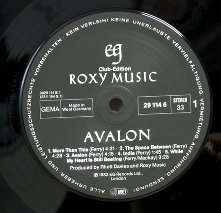 Roxy Music : Avalon (LP, Album, Club)