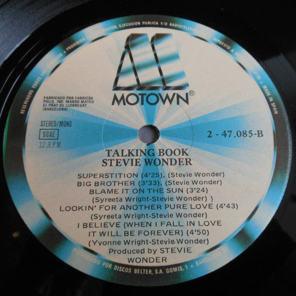 Stevie Wonder : Talking Book (LP, Album, RE)