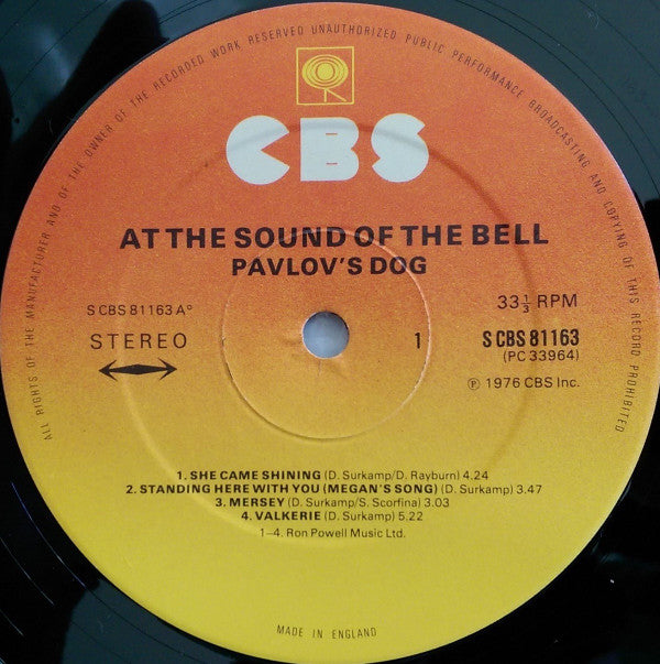 Pavlov's Dog : At The Sound Of The Bell (LP, Album)