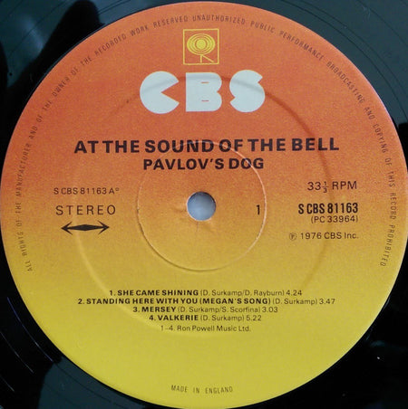 Pavlov's Dog : At The Sound Of The Bell (LP, Album)