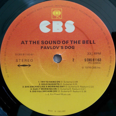 Pavlov's Dog : At The Sound Of The Bell (LP, Album)