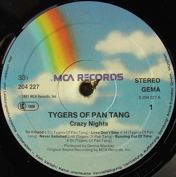 Tygers Of Pan Tang : Crazy Nights (LP, Album)