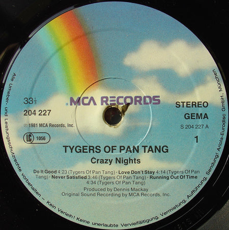 Tygers Of Pan Tang : Crazy Nights (LP, Album)