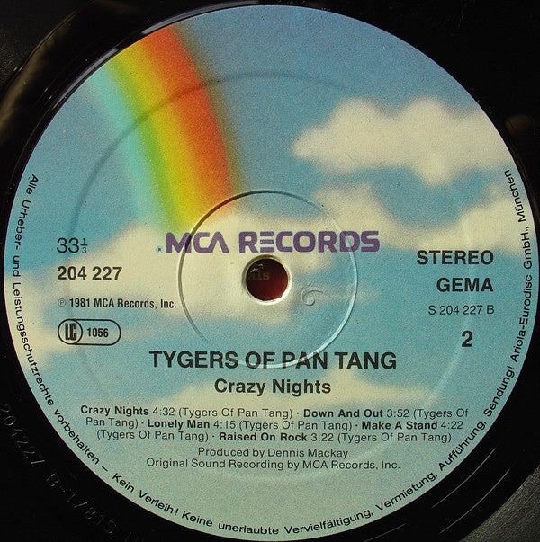 Tygers Of Pan Tang : Crazy Nights (LP, Album)