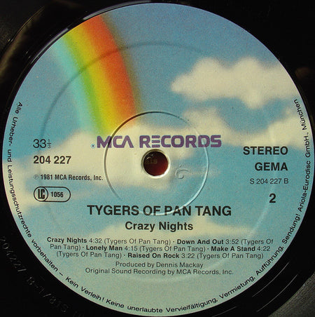 Tygers Of Pan Tang : Crazy Nights (LP, Album)