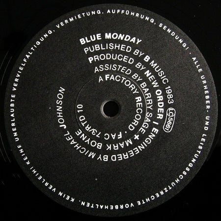 New Order : Blue Monday (12", Single, Bla)