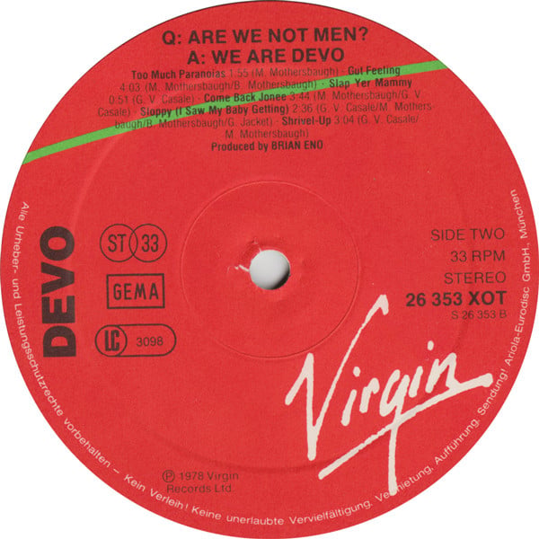 Devo : Q: Are We Not Men? A: We Are Devo! (LP, Album)