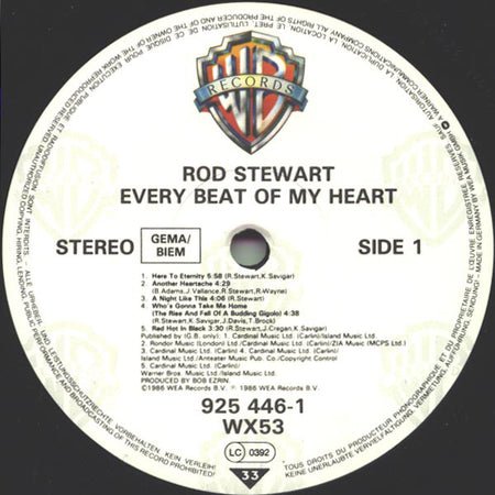 Rod Stewart : Every Beat Of My Heart (LP, Album, RSA)