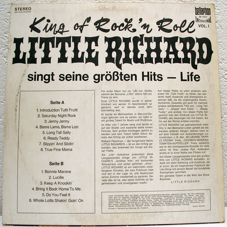 Little Richard : King Of Rock'n Roll Little Richard Singt Seine Größten Hits - Life (LP, Album, RE)
