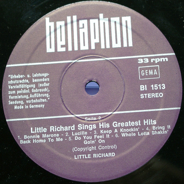 Little Richard : King Of Rock'n Roll Little Richard Singt Seine Größten Hits - Life (LP, Album, RE)