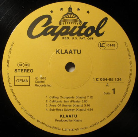 Klaatu : Klaatu (LP, Album, Yel)