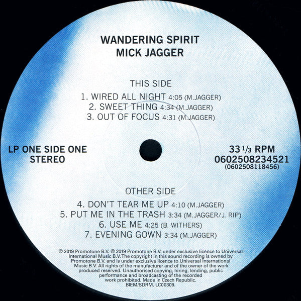 Mick Jagger : Wandering Spirit (2xLP, Album, RE, RM)