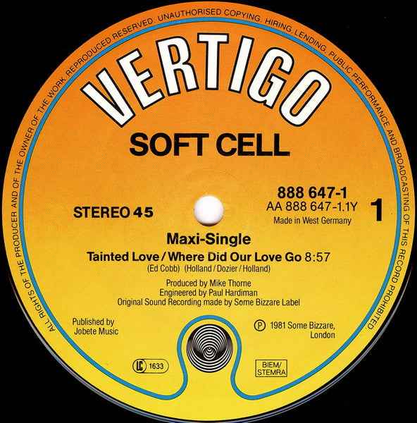 Soft Cell Tainted Love / Where Did Our Love Go (12") (Near Mint (NM