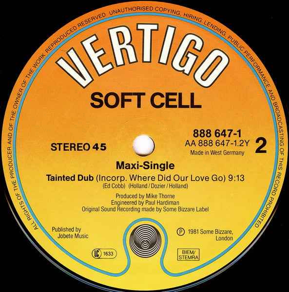Soft Cell Tainted Love / Where Did Our Love Go (12") (Near Mint (NM