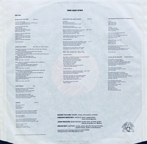 Queen : Sheer Heart Attack (LP, Album, RE)