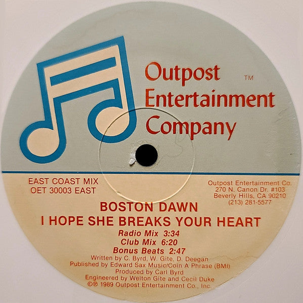 Boston Dawn : I Hope She Breaks Your Heart (12", Whi)