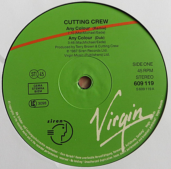 Cutting Crew : Any Colour (12", Maxi)