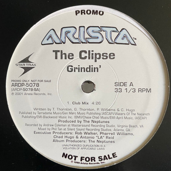 Clipse : Grindin' (12", Promo)