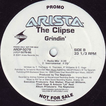 Clipse : Grindin' (12", Promo)