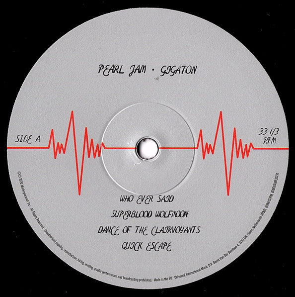 Pearl Jam : Gigaton (LP + LP, S/Sided, Etch, "Is + Album)