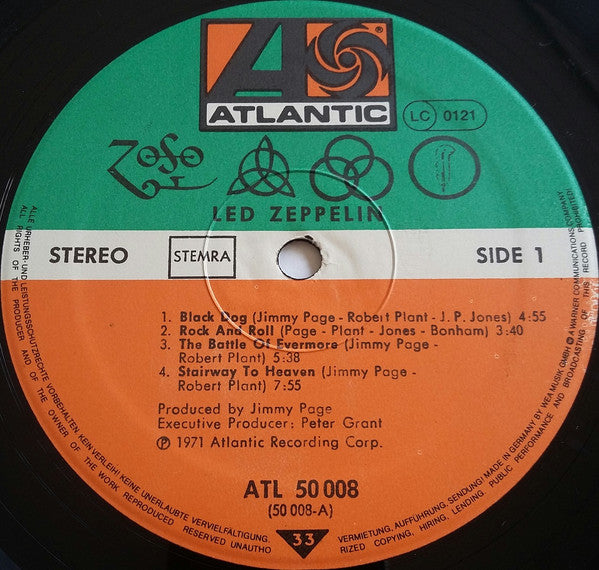 Led Zeppelin : Untitled (LP, Album, RE, Gat)
