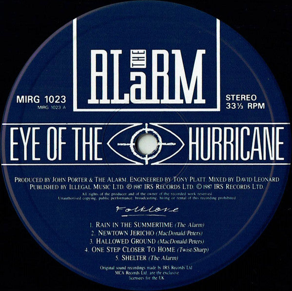 The Alarm : Eye Of The Hurricane (LP, Album)