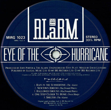 The Alarm : Eye Of The Hurricane (LP, Album)