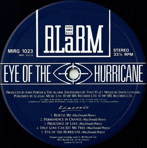 The Alarm : Eye Of The Hurricane (LP, Album)