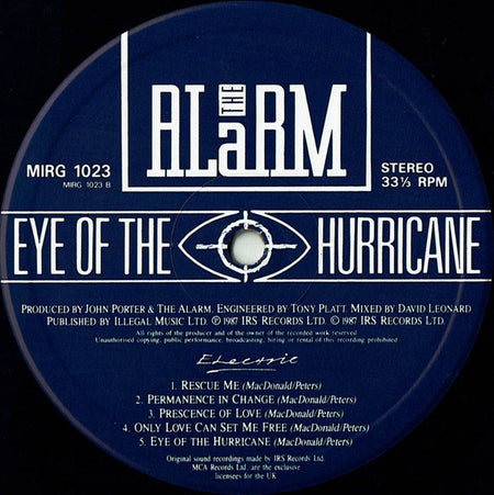 The Alarm : Eye Of The Hurricane (LP, Album)