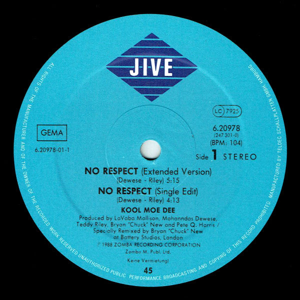 Kool Moe Dee : No Respect (12")
