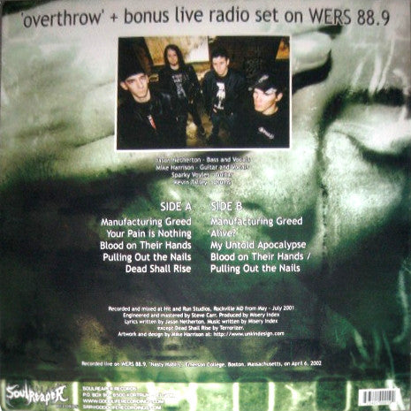 Misery Index : Overthrow + Bonus Live Radio Set On WERS 88.9 (12", EP, Gre)