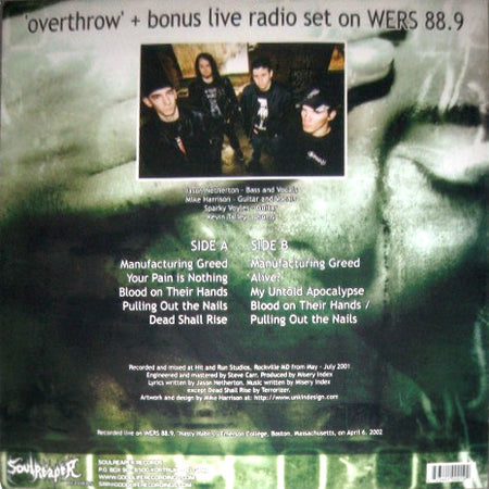 Misery Index : Overthrow + Bonus Live Radio Set On WERS 88.9 (12", EP, Gre)