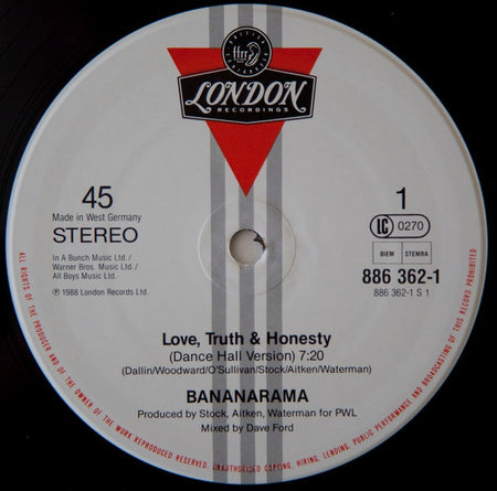 Bananarama : Love, Truth & Honesty (12", Maxi)