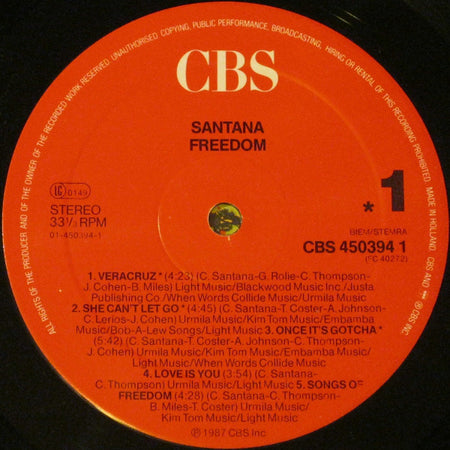 Santana : Freedom (LP, Album)