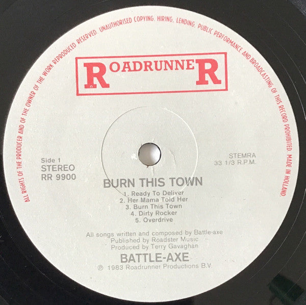 Battleaxe : Burn This Town (LP, Album)