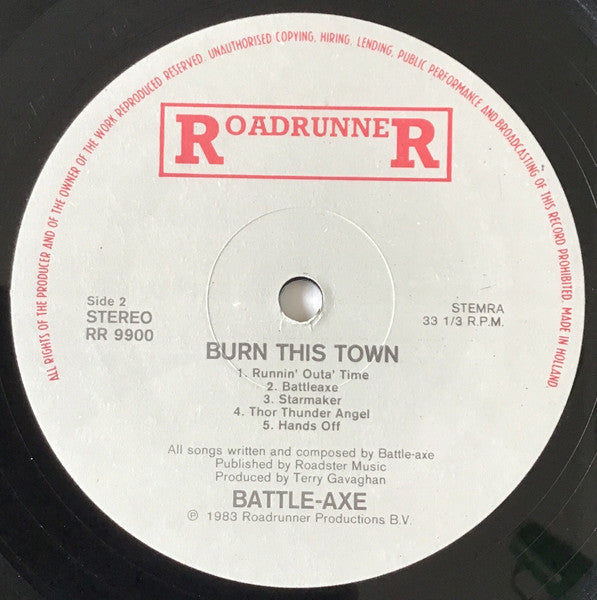Battleaxe : Burn This Town (LP, Album)
