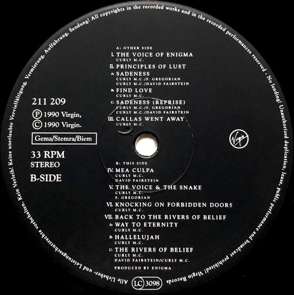 Enigma : MCMXC a.D. (LP, Album)