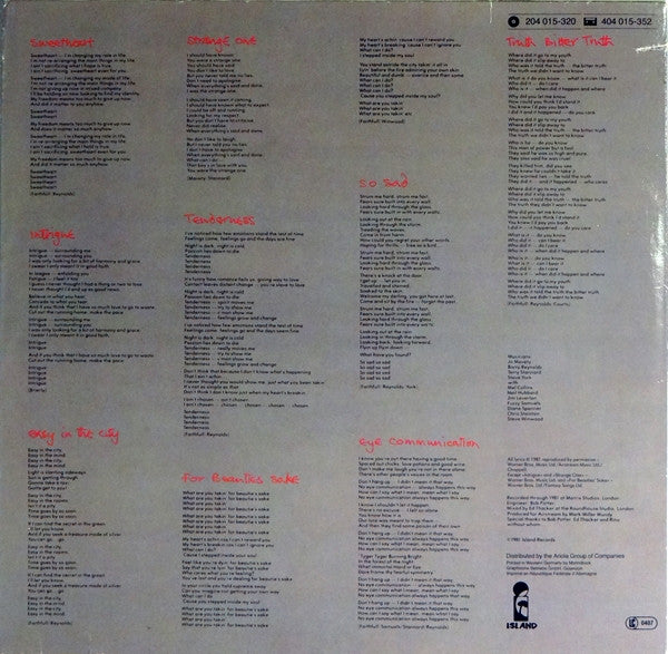 Marianne Faithfull : Dangerous Acquaintances (LP, Album)