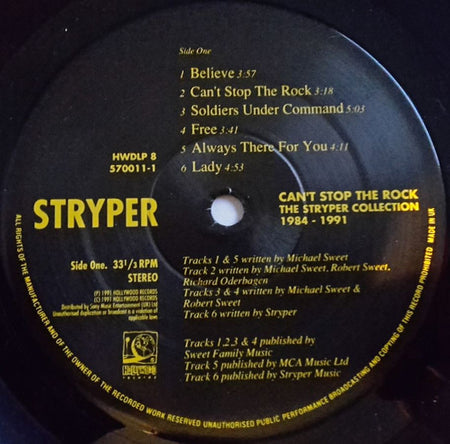 Stryper : Can't Stop The Rock (The Stryper Collection 1984 - 1991) (LP, Comp)