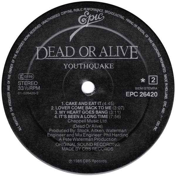 Dead Or Alive - Youthquake (LP) (Near Mint (NM or M-))