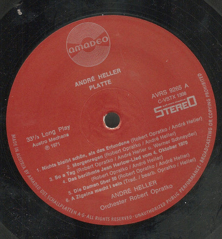 André Heller : Platte (LP, Album, Gat)