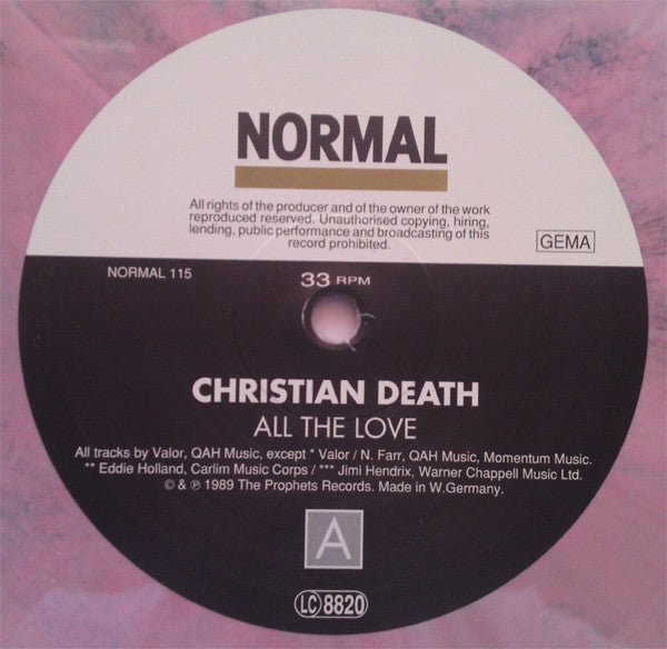 Christian Death : All The Love All The Hate (Part One: All The Love) (LP, Album, Ltd, Pin)
