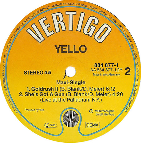 Yello : Goldrush (12", Maxi)