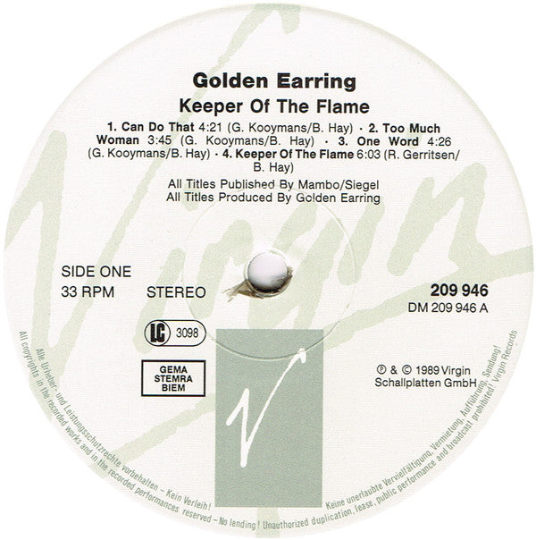 Golden Earring : Keeper Of The Flame (LP, Album)