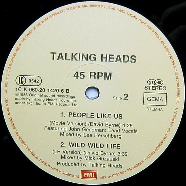 Talking Heads : Wild Wild Life (12", Single)