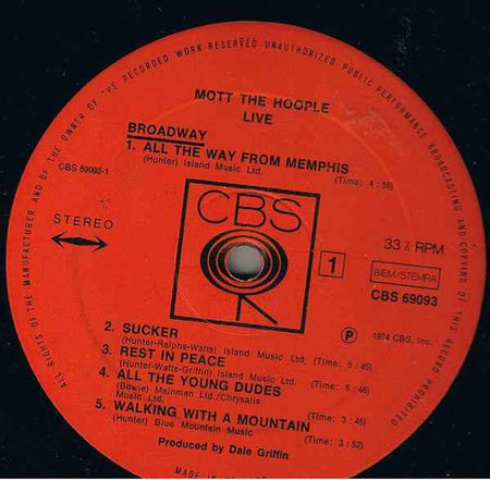 Mott The Hoople Live (LP) (Near Mint (NM Or M ))