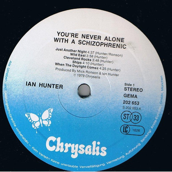 Ian Hunter : You're Never Alone With A Schizophrenic (LP, Album, RE)