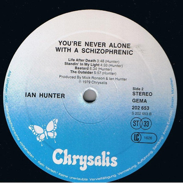 Ian Hunter : You're Never Alone With A Schizophrenic (LP, Album, RE)
